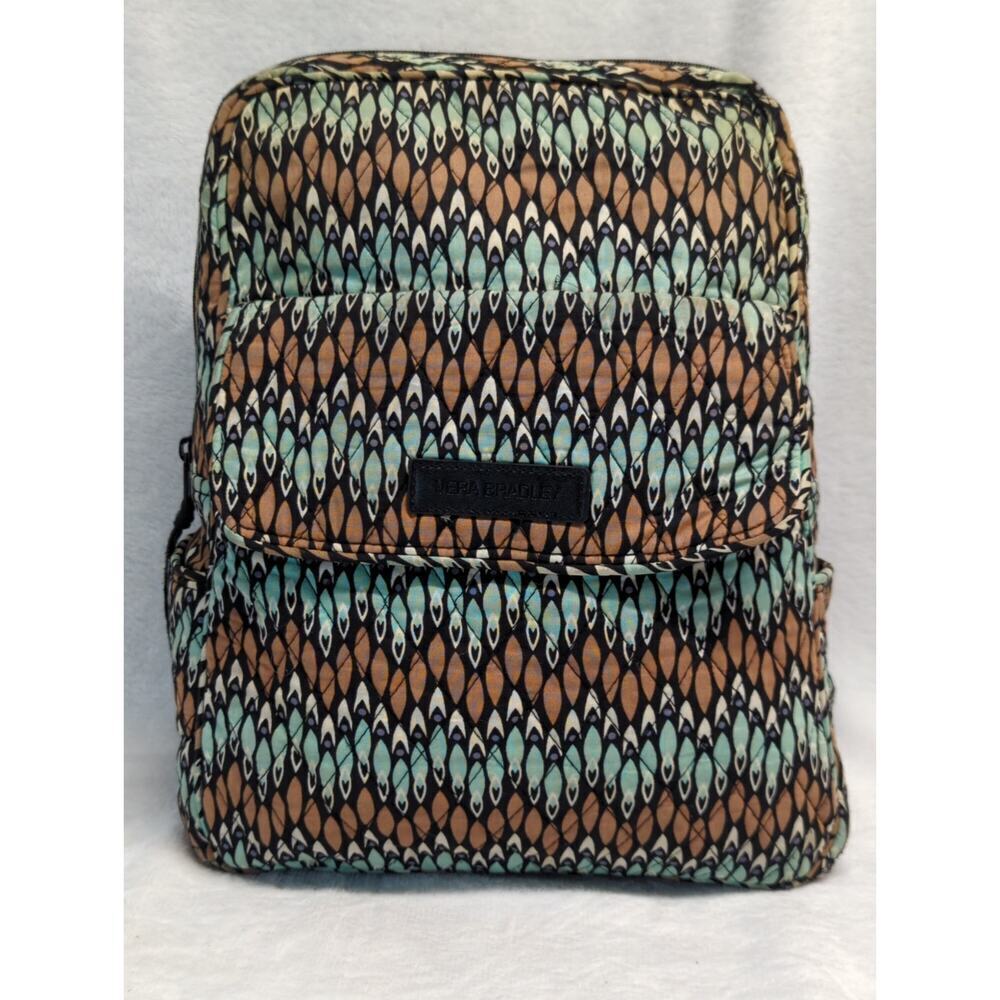 Vera Bradley Sierra Stream Backpack Quilted Print Multi Color Travel School Bag‎